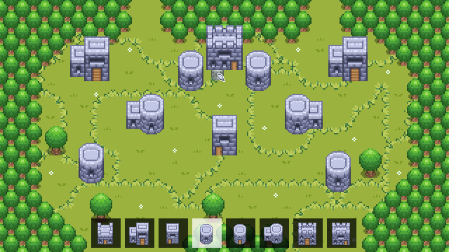 超棒的自上而下像素塔防游戏资源素材包