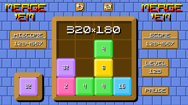 简单的像素数字2048数字游戏资产素材