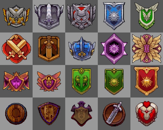 20个AI辅助生成的像素游戏勋章徽章图标素材3