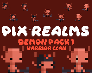 9个静态的像素恶魔战士角色素材