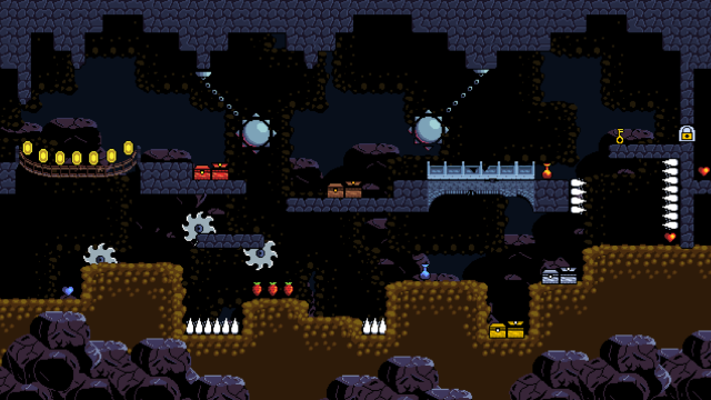 免费的16*16经典像素平台游戏石头洞穴资产素材