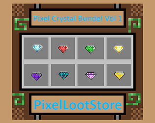 12个32*32的像素水晶宝石图标素材