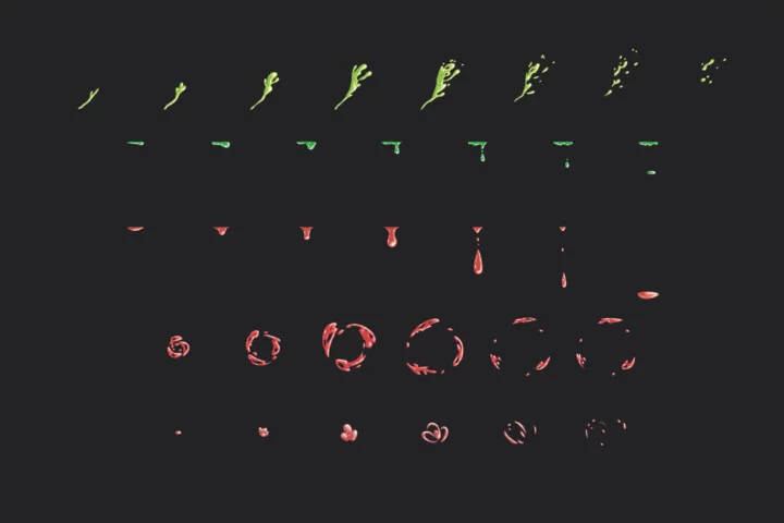 10个精美的矢量2D血液飞溅动画特效素材