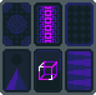 一组几何图案主题的像素扑克纸牌素材