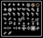 一组免费的黑白像素鼠标光标素材