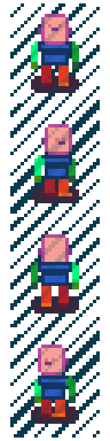 免费的四向行走像素游戏动画角色原型素材