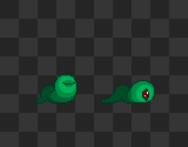 5种颜色的像素毒虫小BOSS动画素材