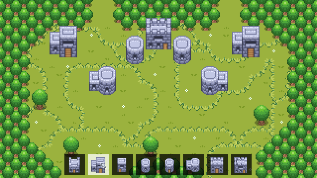 超棒的自上而下像素塔防游戏资源素材包