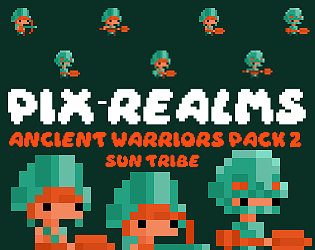 7个免费的静态像素远古武士角色素材