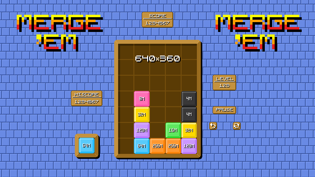 简单的像素数字2048数字游戏资产素材