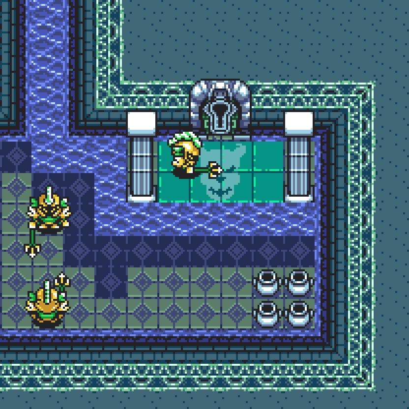 免费的自上而下像素水神殿战士动画素材