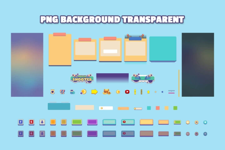 精彩刺激的矢量卡通2D射击游戏资产素材