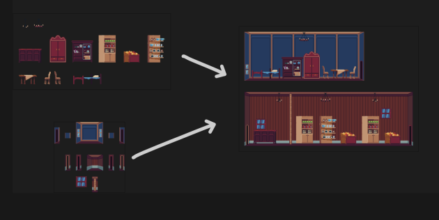一款极其简单的单体建筑像素游戏资产素材