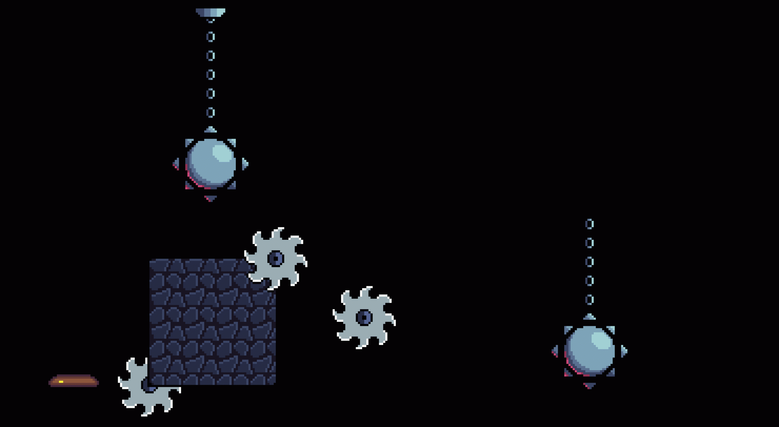 免费的16*16经典像素平台游戏石头洞穴资产素材