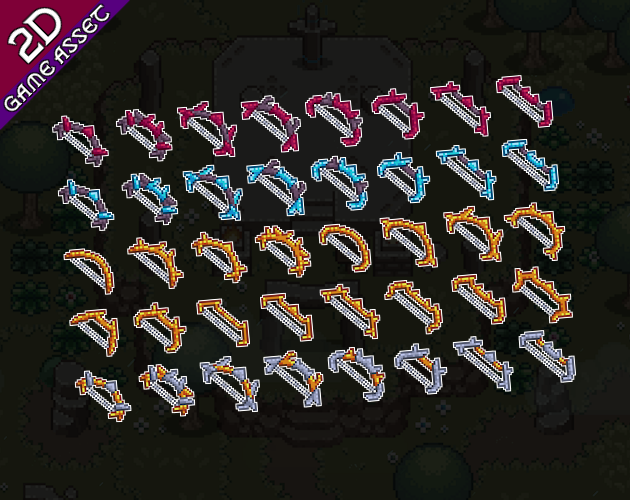 300+的32*32像素武器弓箭图标素材