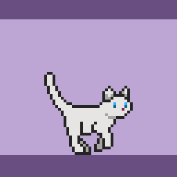 简单的免费横版像素动物白猫NPC动画素材