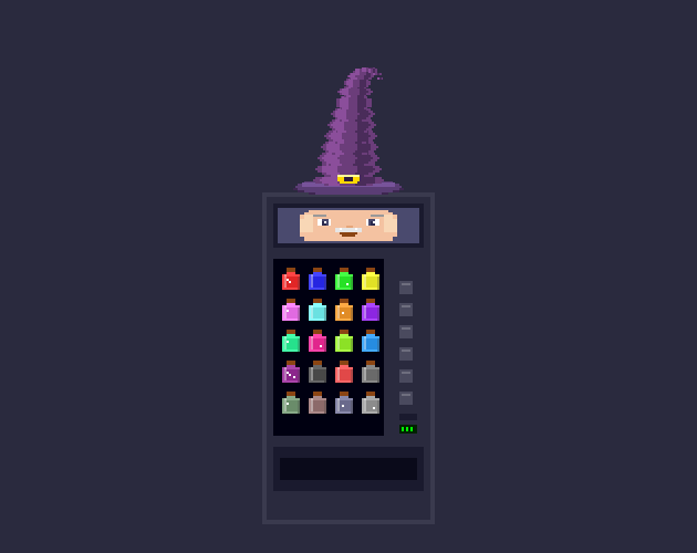 巫师主题的像素魔法动画自动售货机素材