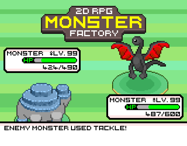 8个怪物工厂静态复古像素回合制游戏怪物资产素材第五部分