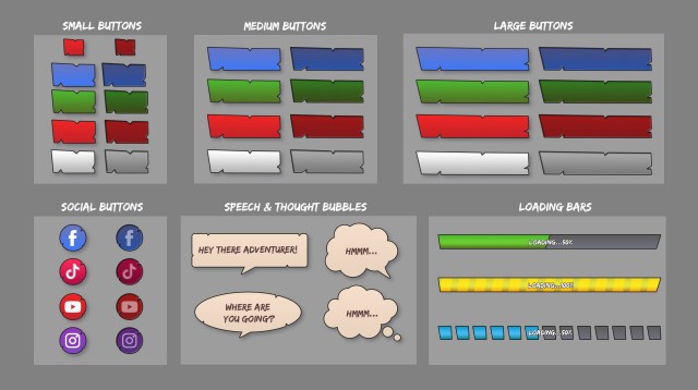 精美的2D游戏Paper UI资产素材