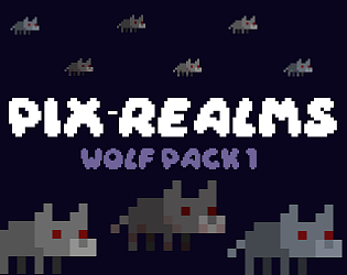 6个简单的免费静态像素动物狼素材