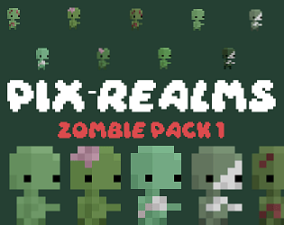 9个静态的像素僵尸角色素材
