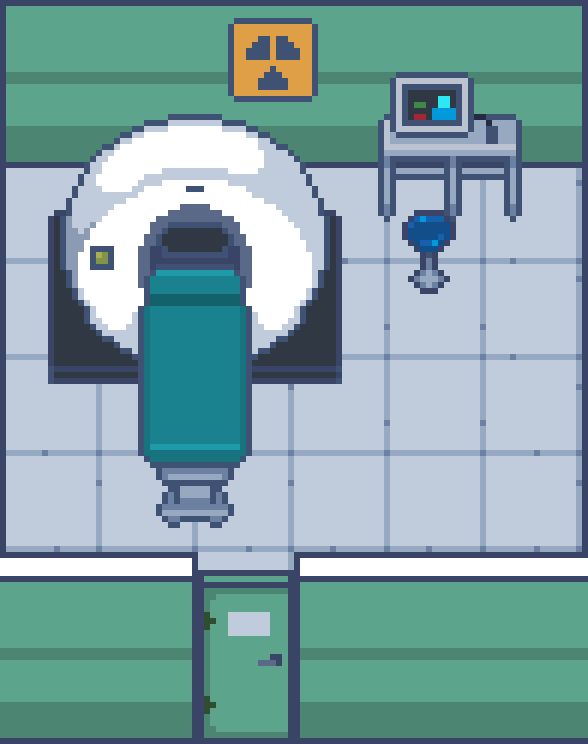 免费的自上而下像素医院资产素材