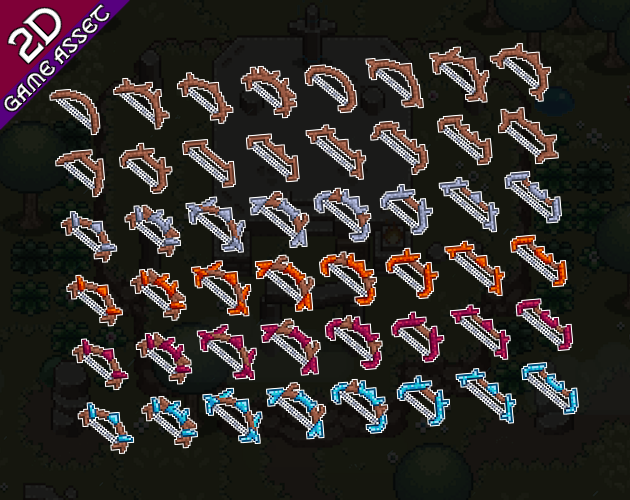 300+的32*32像素武器弓箭图标素材