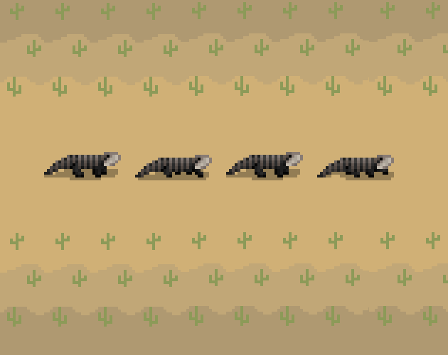 免费的简单多向像素蓝色石龙子动画素材