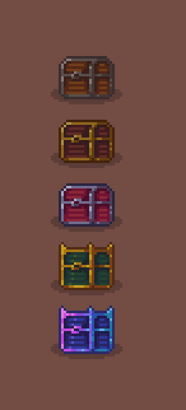 两个免费的精美像素动画宝箱素材