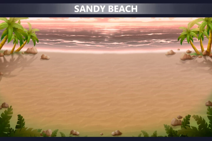 4个高品质视差效果横版2D海岸和战舰战斗背景图片素材