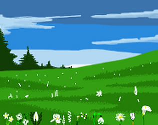 一组16*16的像素白色植物花朵素材