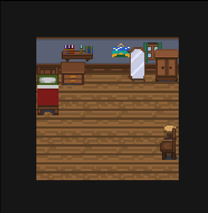 简洁干净的自上而下像素村庄内部装饰家居素材