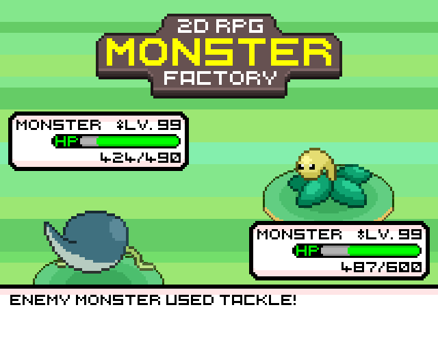 8种不同的的复古怪物工厂静态像素回合制游戏怪物资产素材第八部分