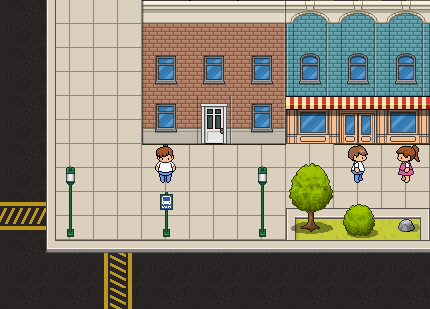 免费的像素现代房屋内部人物、家具和装饰素材