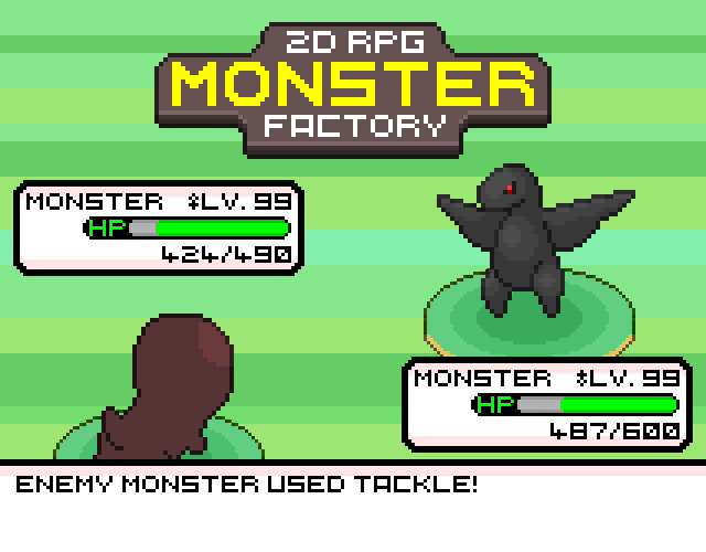 8种不同的的复古怪物工厂静态像素回合制游戏怪物资产素材第八部分