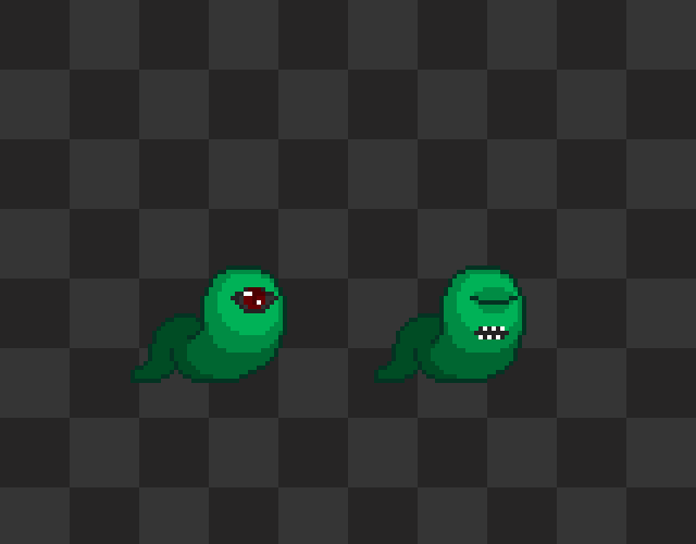 5种颜色的像素毒虫小BOSS动画素材