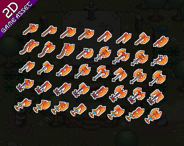 500+的32*32像素游戏武器斧头图标素材