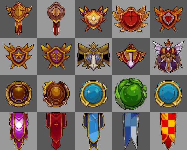 20个AI辅助生成的像素游戏勋章徽章图标素材2