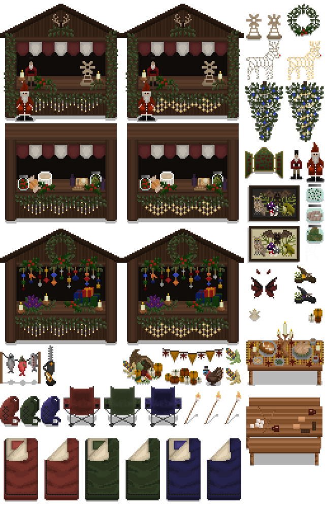 季节性和节日像素艺术家具资产素材