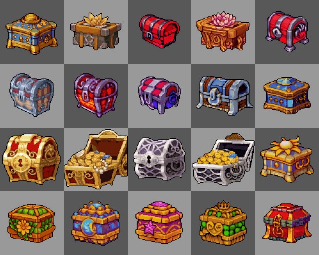 20个AI辅助生成的像素宝藏宝箱图标素材4