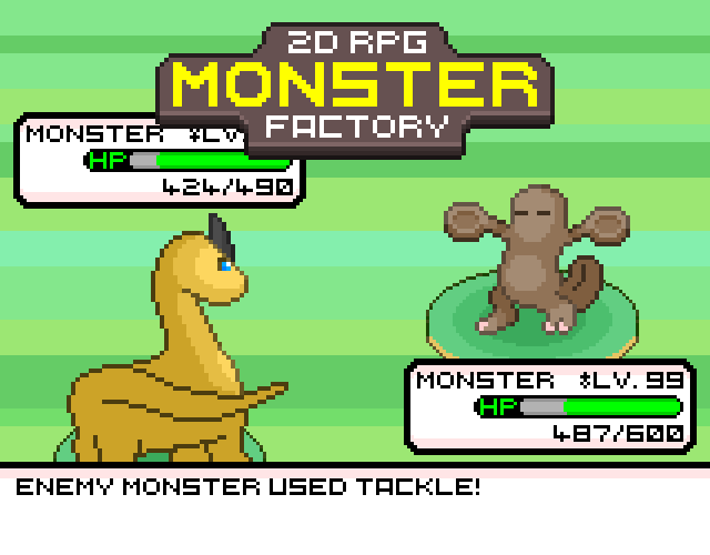 8个怪物工厂静态复古像素回合制游戏怪物资产素材第五部分