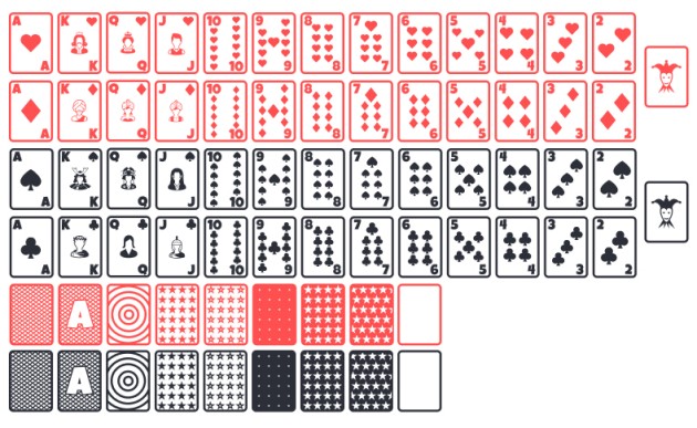 极简风格的2D扑克纸牌游戏素材