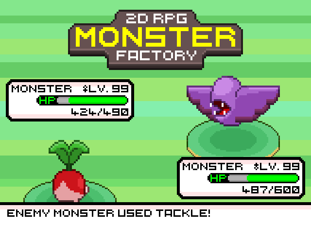 8种不同的的复古怪物工厂静态像素回合制游戏怪物资产素材第八部分