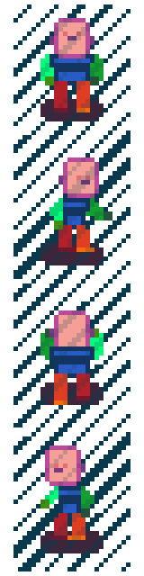 免费的四向行走像素游戏动画角色原型素材