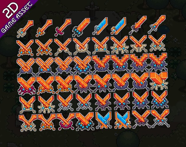 800+的32*32像素武器剑类物品图标素材