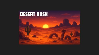 14个静态适合游戏的油画风格像素奇幻背景图片素材