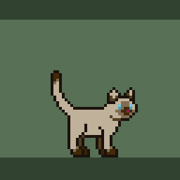 免费的简单像素动物暹罗猫动画素材