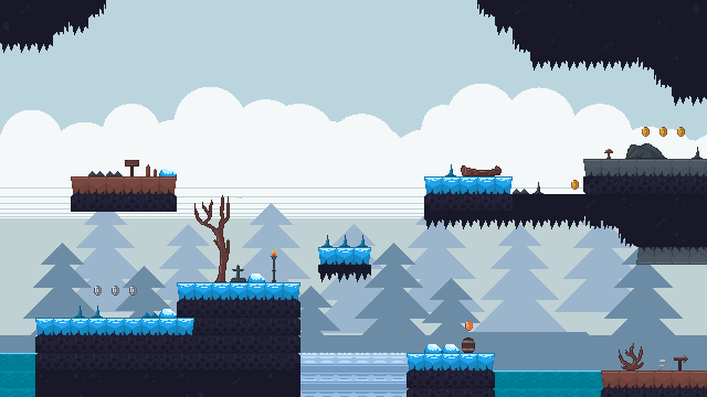 16*16的免费像素平台游戏四季资产素材