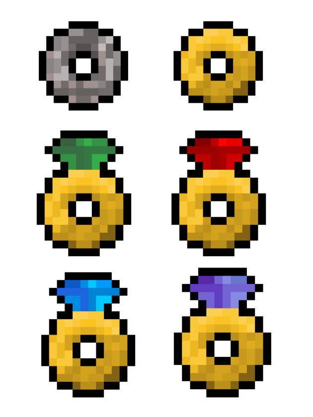 免费的16*16像素游戏戒指资产素材