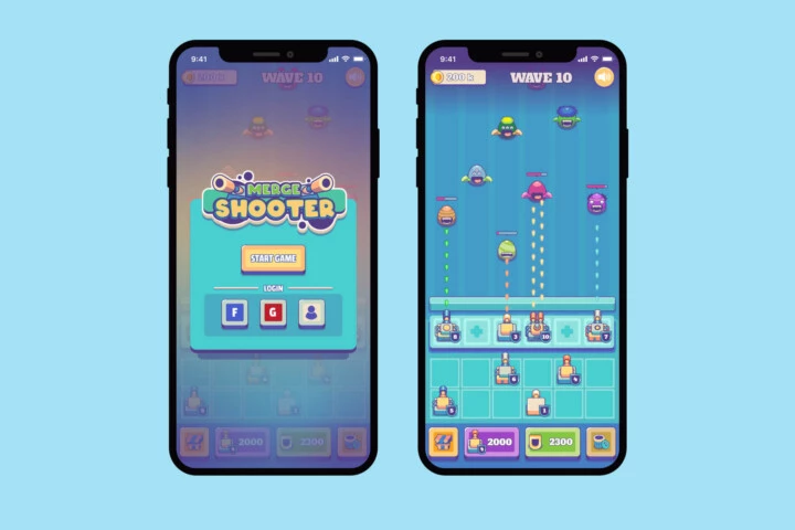 精彩刺激的矢量卡通2D射击游戏资产素材